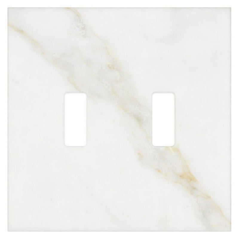 Calacatta Gold Switch Plate Covers 4-1/2x4 1/2 Honed Plate Cover 2-TOGGLE