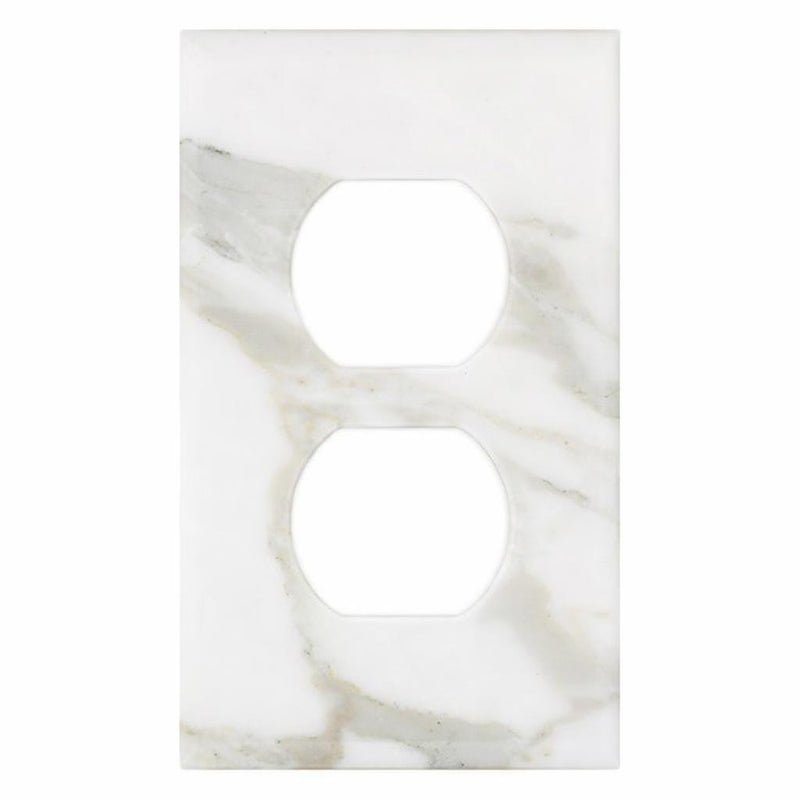 Calacatta Gold Switch Plate Covers 2-3/4x4 1/2 Honed Plate Cover 1-DUPLEX