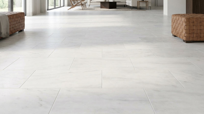 Oriental White (Asian Statuary) Oriental White Marble 4x12 Polished / Honed Tile