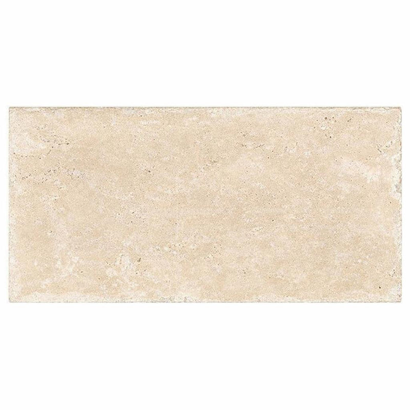 Ivory / Light Travertine 8x16 Cream Unfilled, Brushed & Chiseled Tile