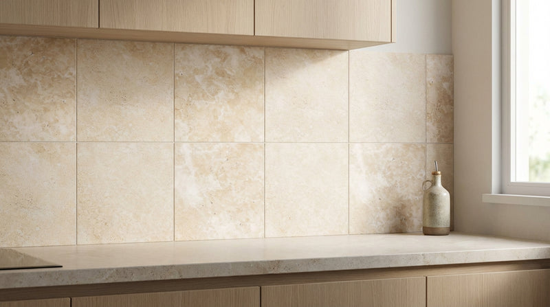 Durango / Paredon (Mexican) - Cross Cut Durango Travertine 6x6 Filled & Honed Travertine Tile