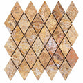 Scabos Travertine 2x4 Tumbled Travertine Diamond / Rhomboid Mosaic