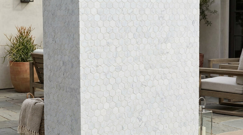 Carrara White (Italian) Marble 1x1 Honed Mosaic