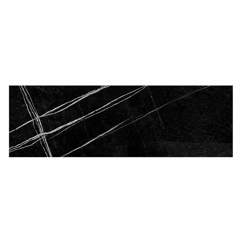 Nero Marquina (Black) Nero Marquina Marble 4x12 Polished / Honed Tile