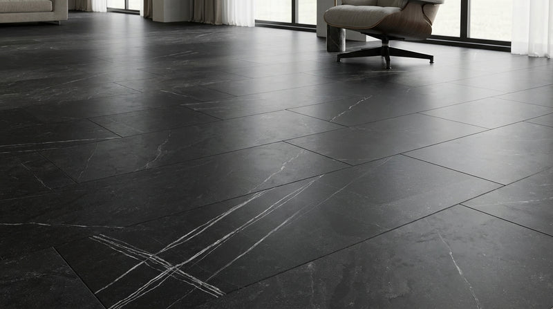 Nero Marquina (Black) Nero Marquina Marble 4x12 Polished / Honed Tile
