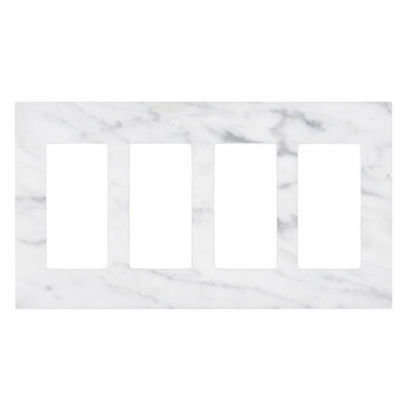 Bianco Carrara Switch Plate Covers 4-1/2x8 1/4 Honed Plate Cover 4-ROCKER