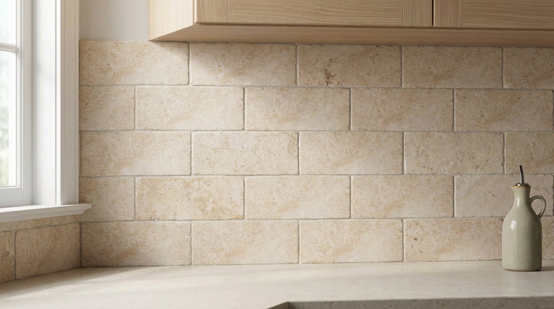 Cappuccino Marble 3x6 Tumbled Tile