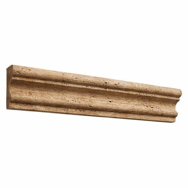 Noce Exotic (Vein-Cut) Travertine 2x12 Polished Travertine Tile Milano (Crown / Mercer) Molding Milano Molding