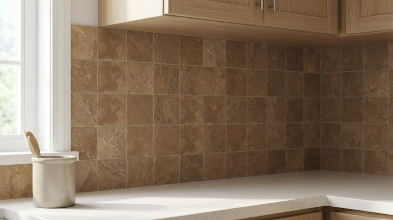 Noce (Antalya) Travertine 4x4 Filled & Honed Travertine Tile