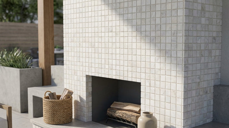 Calacatta Oliva Marble 1x1 Honed Mosaic