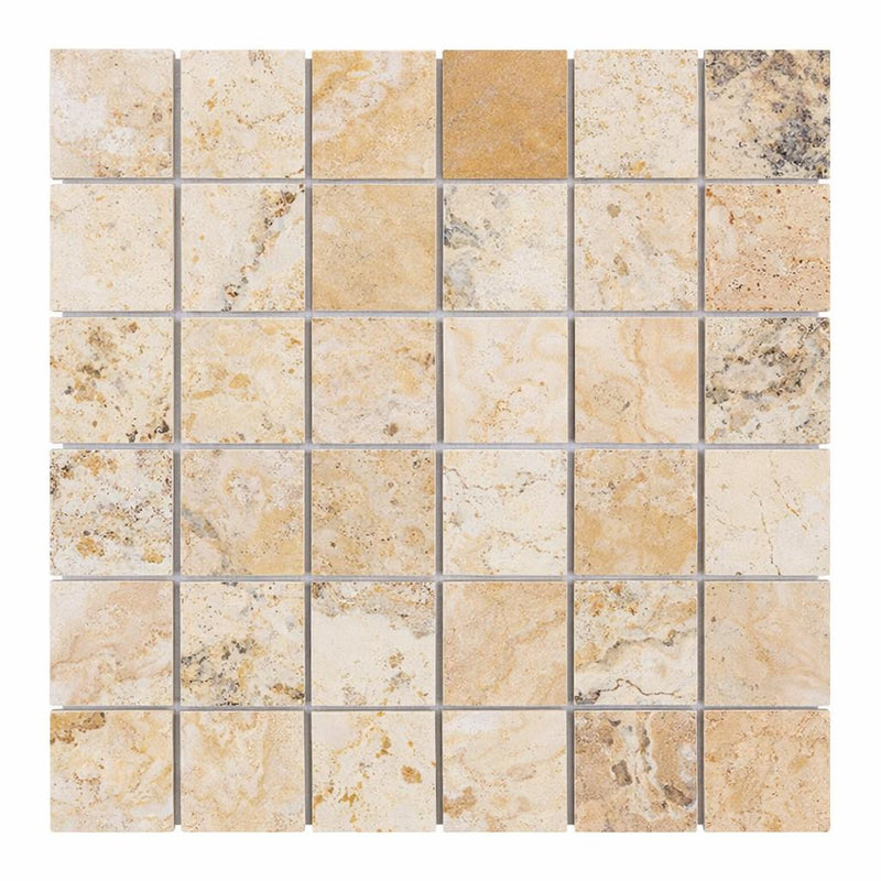 Philadelphia Travertine 2x2 Tumbled Travertine Mosaic