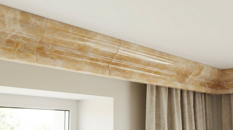 Honey (Giallo Crystal) Onyx 2x12 Polished Tile Crown (Mercer) Molding Crown Molding