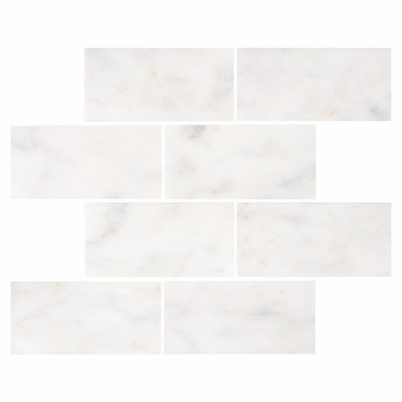 Afyon White Marble 3x6 Polished Tile