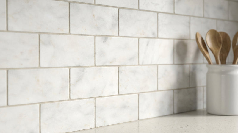 Afyon White Marble 3x6 Polished Tile