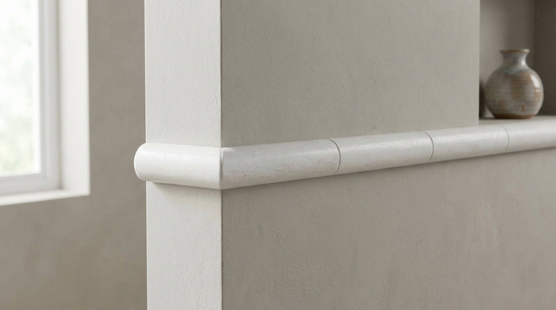 Bianco Dolomiti (White Dolomite) 3/4x12 Honed Tile Bullnose Liner