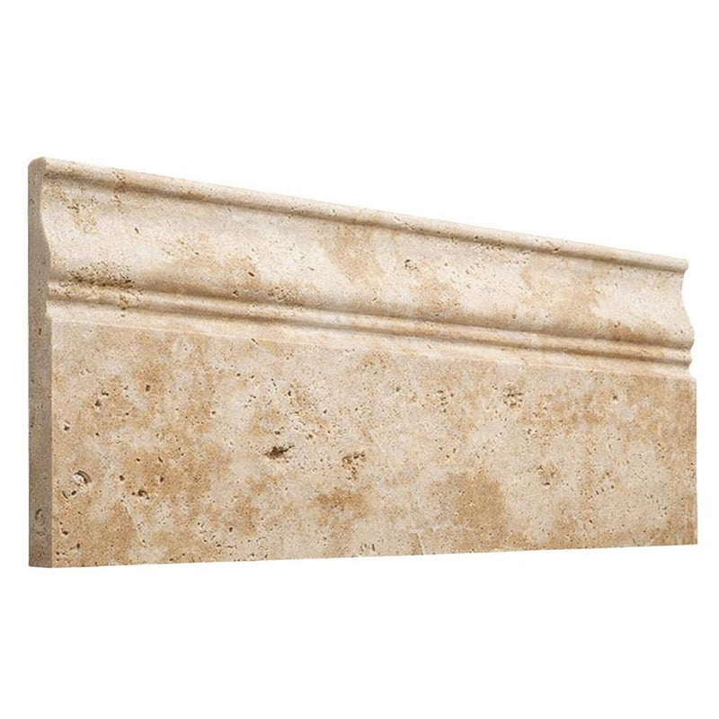 Walnut Travertine 5x12 Honed Travertine Tile Baseboard Trim
