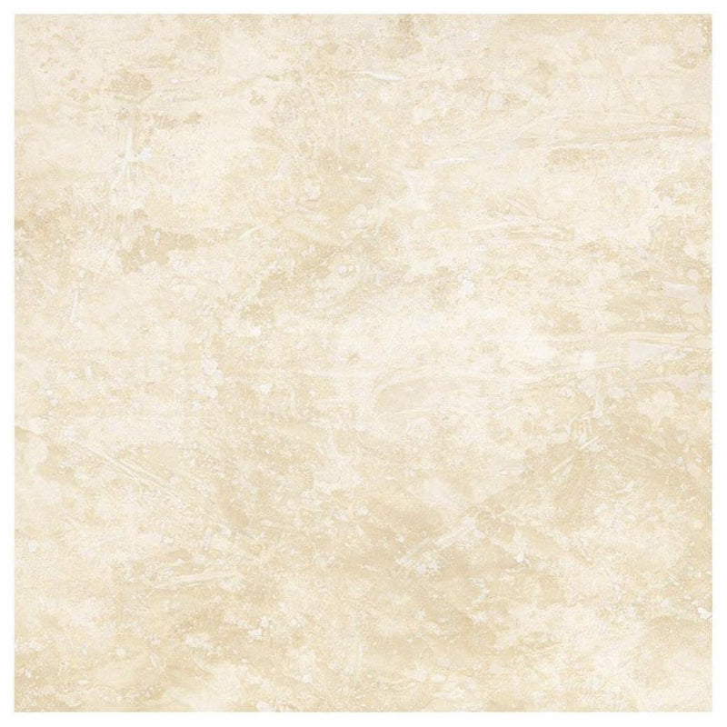 Ivory / Light Travertine 4x4 Cream Filled & Honed Tile