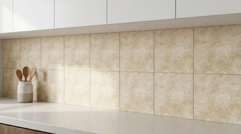 Ivory / Light Travertine 4x4 Cream Filled & Honed Tile