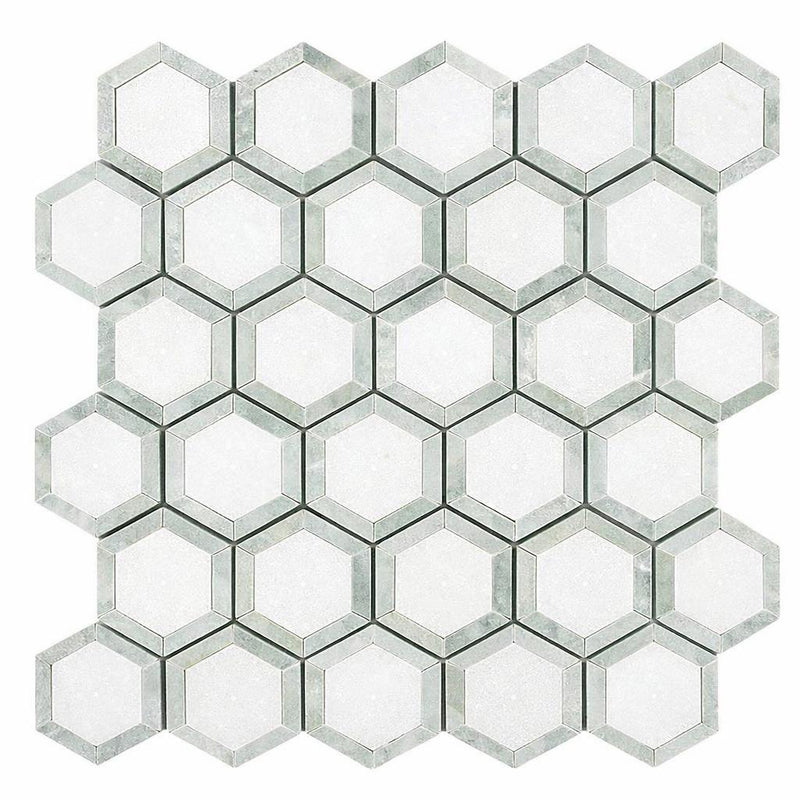 Green (Multi) Onyx 2x2 Polished Hexagon Mosaic