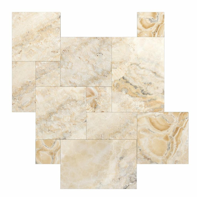Latravonya Travertine Versailles Pattern Filled, Honed & Straight-Edged Travertine Tile