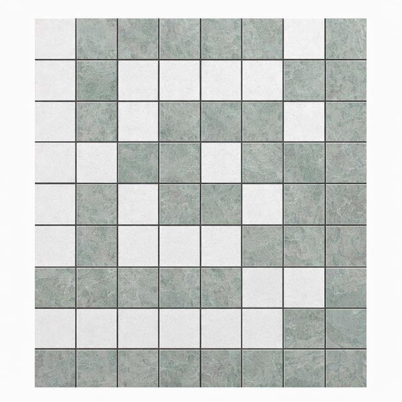 Thassos White (Greek) Thassos White Marble Polished / Honed Tile Greek Key Border CORNER (w/ Black)