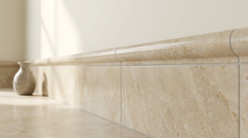 Diano Royal (Queen Beige) Diano Royal Marble 3/4x12 Polished / Honed Tile Bullnose Liner