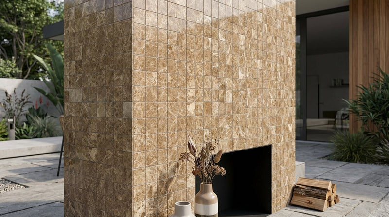 Emperador Light Marble 1x1 Polished Mosaic