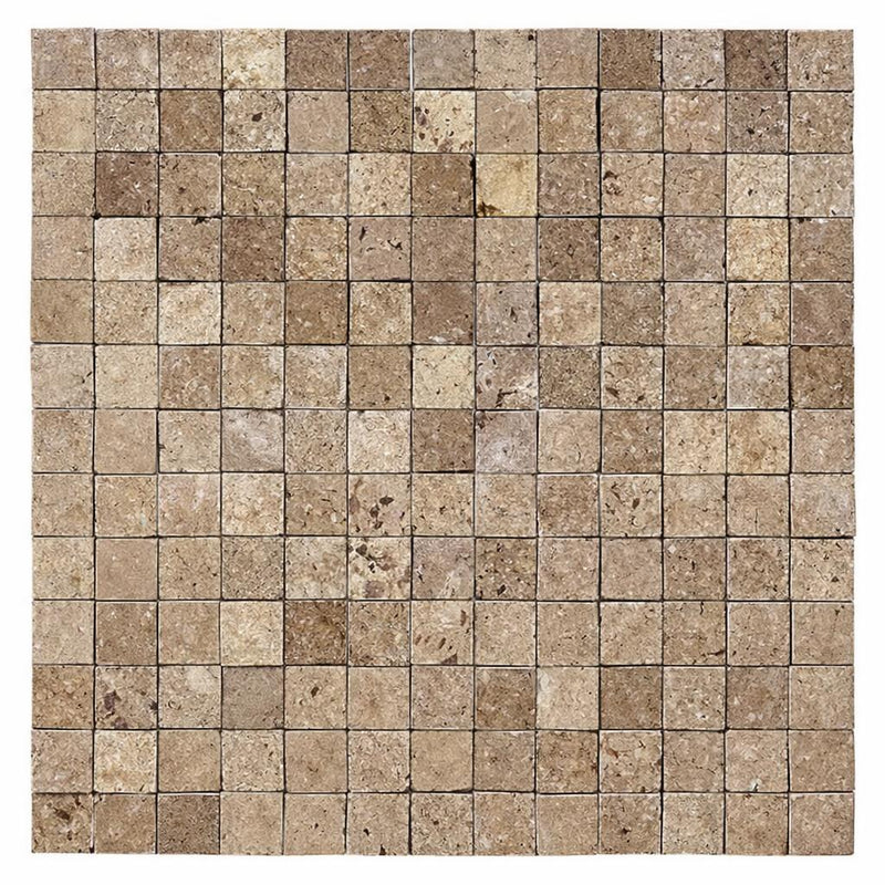 Noce (Antalya) Travertine 1x1 Split-faced Travertine Mosaic