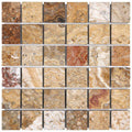 Scabos Travertine 2x2 Tumbled Travertine Mosaic