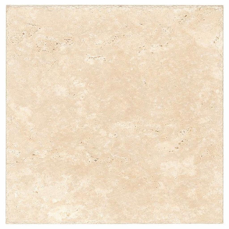Ivory / Light Travertine 24x24 Cream Unfilled, Brushed & Chiseled Tile