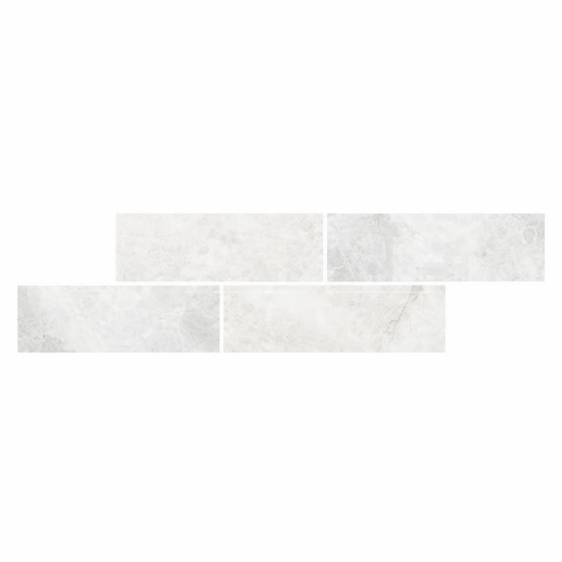 Bianco Congelato Marble 4x12 Leathered Dolomite Tile