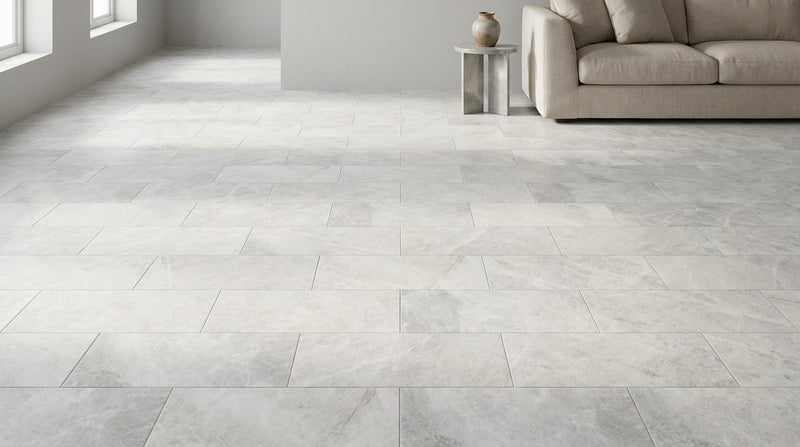 Bianco Congelato Marble 4x12 Leathered Dolomite Tile