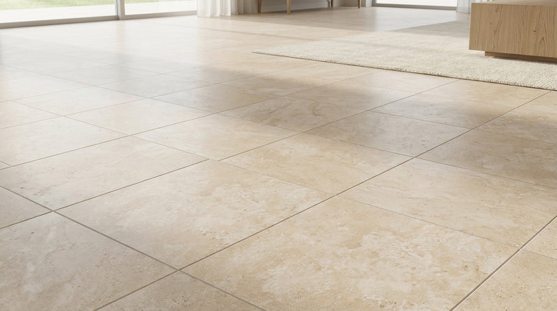 Durango / Paredon (Mexican) - Cross Cut Durango Travertine 18x18 Filled & Honed Travertine Tile
