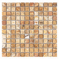 Scabos Travertine 1x1 Tumbled Travertine Mosaic