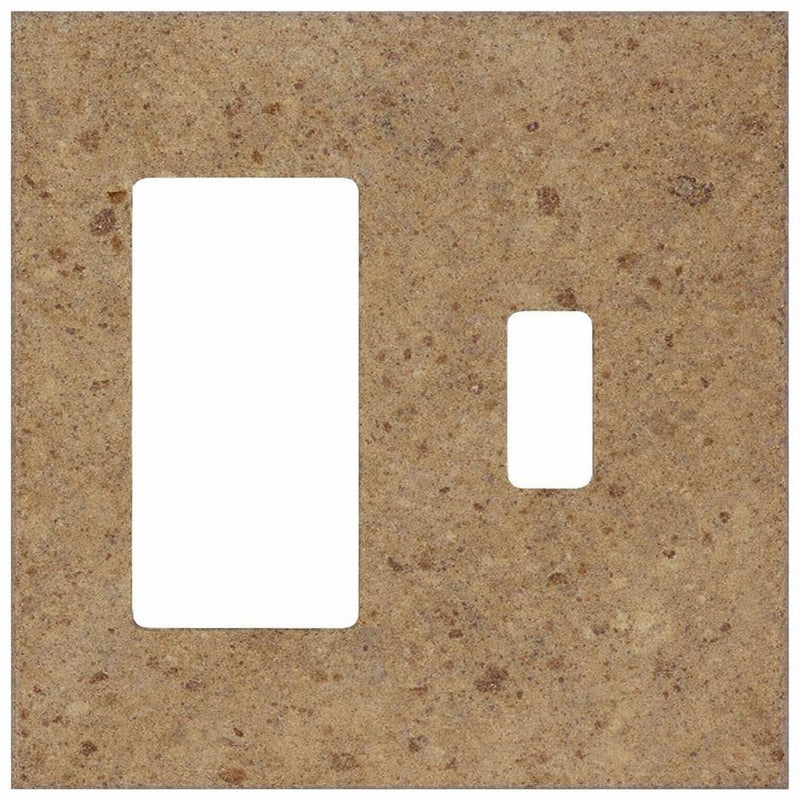 Noce Travertine Switch Plate Covers 4-1/2x4 1/2 Honed Plate Cover TOGGLE - ROCKER