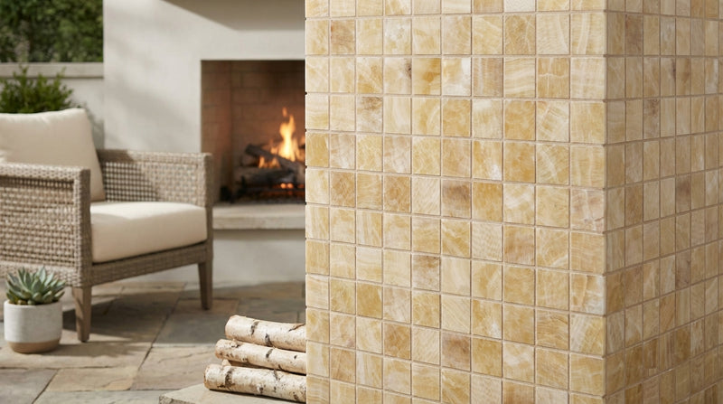 Honey (Giallo Crystal) Onyx 2x2 Polished Mosaic