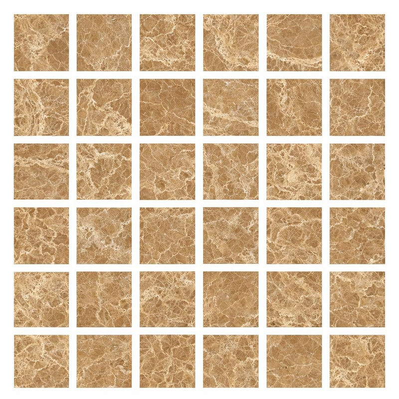 Emperador Light Marble 2x2 Polished Mosaic