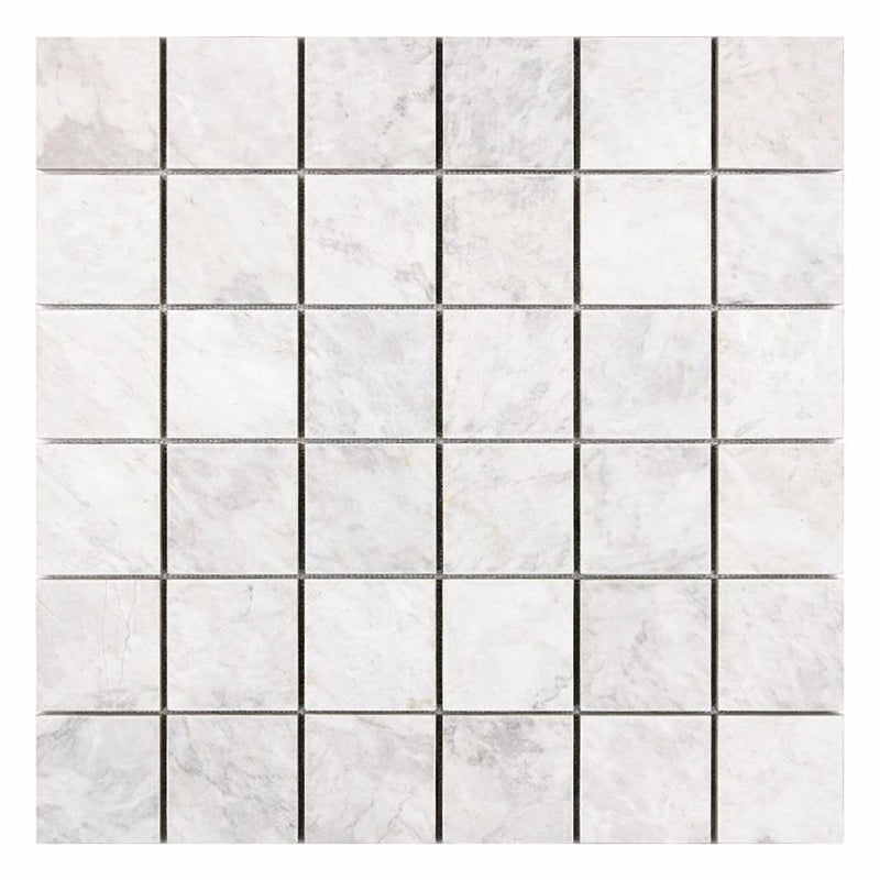 Bianco Congelato Marble 2x2 Leathered Dolomite Mosaic