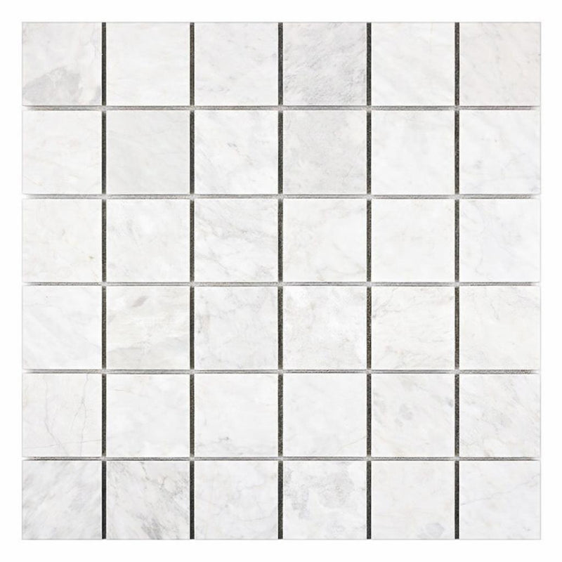 Bianco Congelato Marble 2x2 Leathered Dolomite Hexagon Mosaic