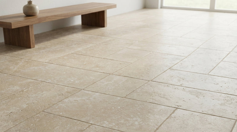 Ivory / Light Travertine 6x12 Cream Tumbled Tile