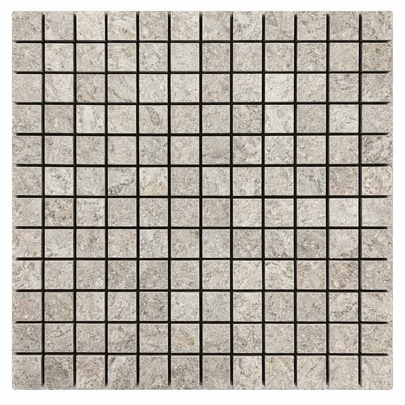 Tundra Gray Marble 1x1 Split-faced Mosaic