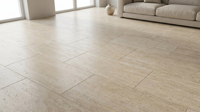 Ivory / Light Travertine 6x12 Cream Filled & Honed Tile