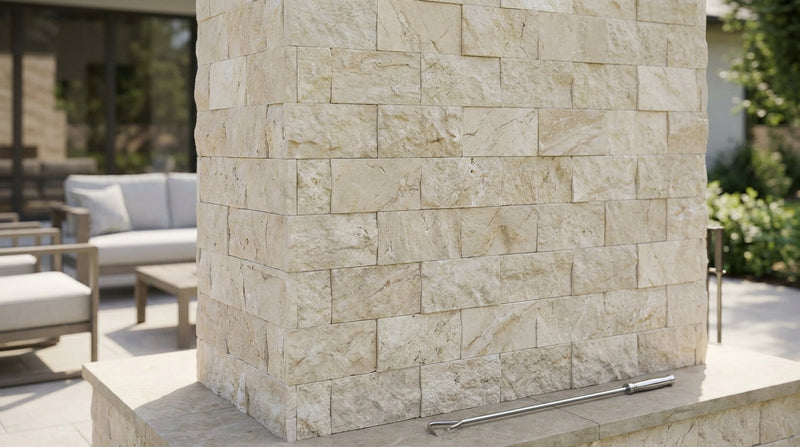 Diano Royal (Queen Beige) Marble Split-faced Ledger Panel
