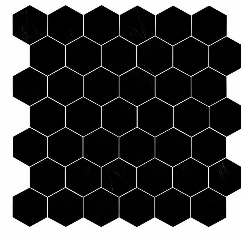 Absolute Black Granite 2x2 Polished Hexagon Mosaic