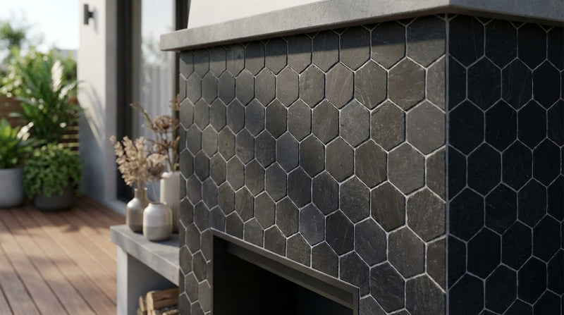 Absolute Black Granite 2x2 Polished Hexagon Mosaic
