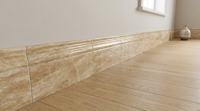 Honey (Giallo Crystal) Onyx 4-3/4x12 Polished Tile Baseboard Trim