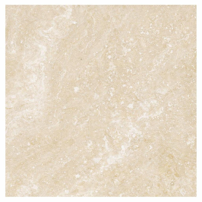 Ivory / Light Travertine 6x6 Cream Filled & Honed Tile
