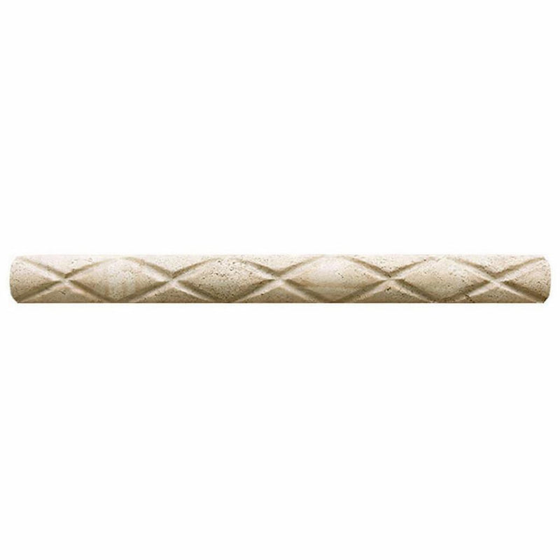Ivory / Light Travertine 1x12 Cream Honed Tile Rope (DIAMOND) Liner