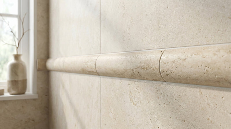 Ivory / Light Travertine 1x12 Cream Honed Tile Dome (Cane) Liner