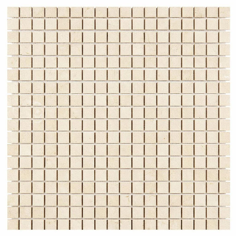 Crema Marfil (Spanish) Marble 5/8x5/8 Cream Honed Mosaic